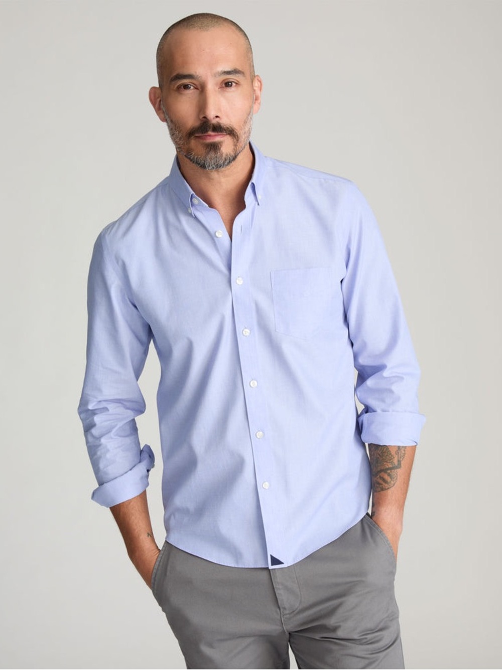 Untuckit Men's Wrinkle-Free Hillside Select Shirt Light Blue Button-Down Sizexxl